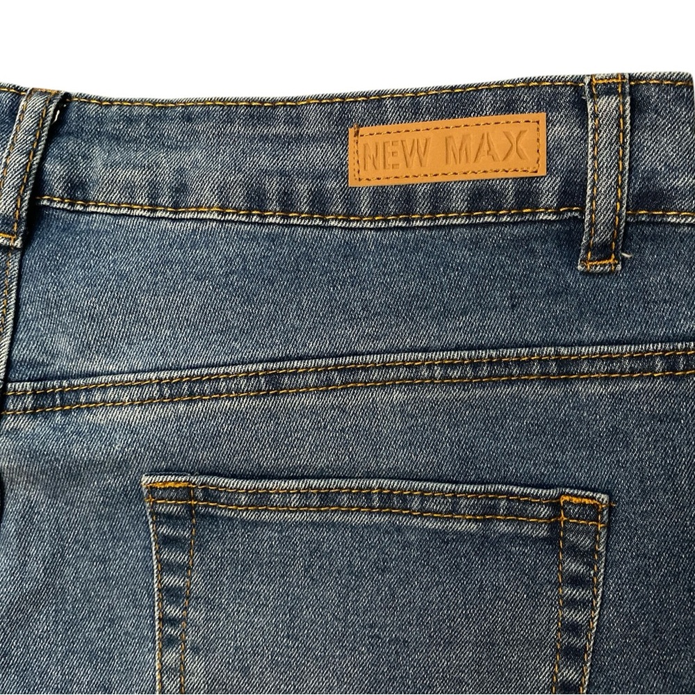 New Max Women’s Wide Leg Baggy Jeans Size 10 High Rise Cuffed Hem Blue Jeans 90s - Picture 13 of 15